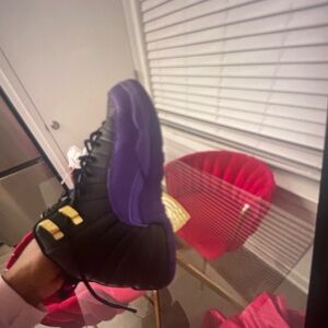 Black and Purple High-Top Sneakers